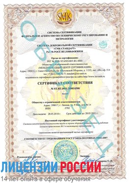 Образец сертификата соответствия Ливны Сертификат OHSAS 18001